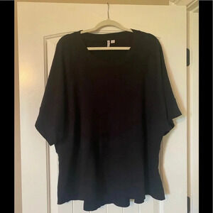 Cato Black Cotton Short Sleeve Top